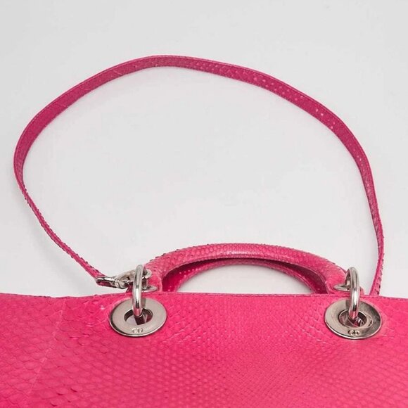 Christian Dior Pink Python Large Lady Dior Bag - Picture 6 of 11